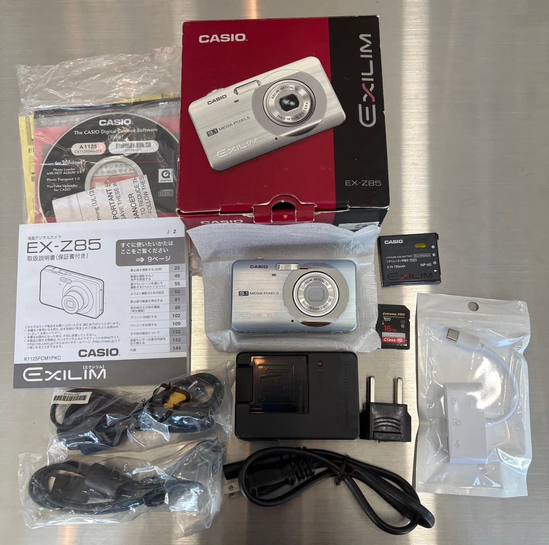 풀박/날짜표시)카시오 엑슬림 ex-z85 파스텔블루 빈티지디카 상품이미지2