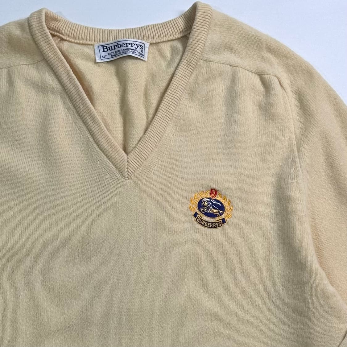 90s 버버리 크레스트 로고 울 니트 상품이미지3