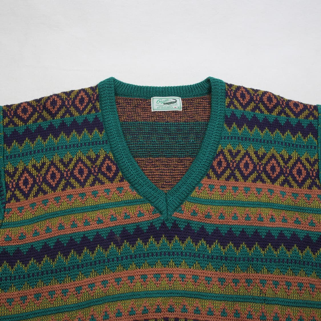 (착용컷) 크로커다일 패턴 브이넥 니트 (남성용 103) 상품이미지4