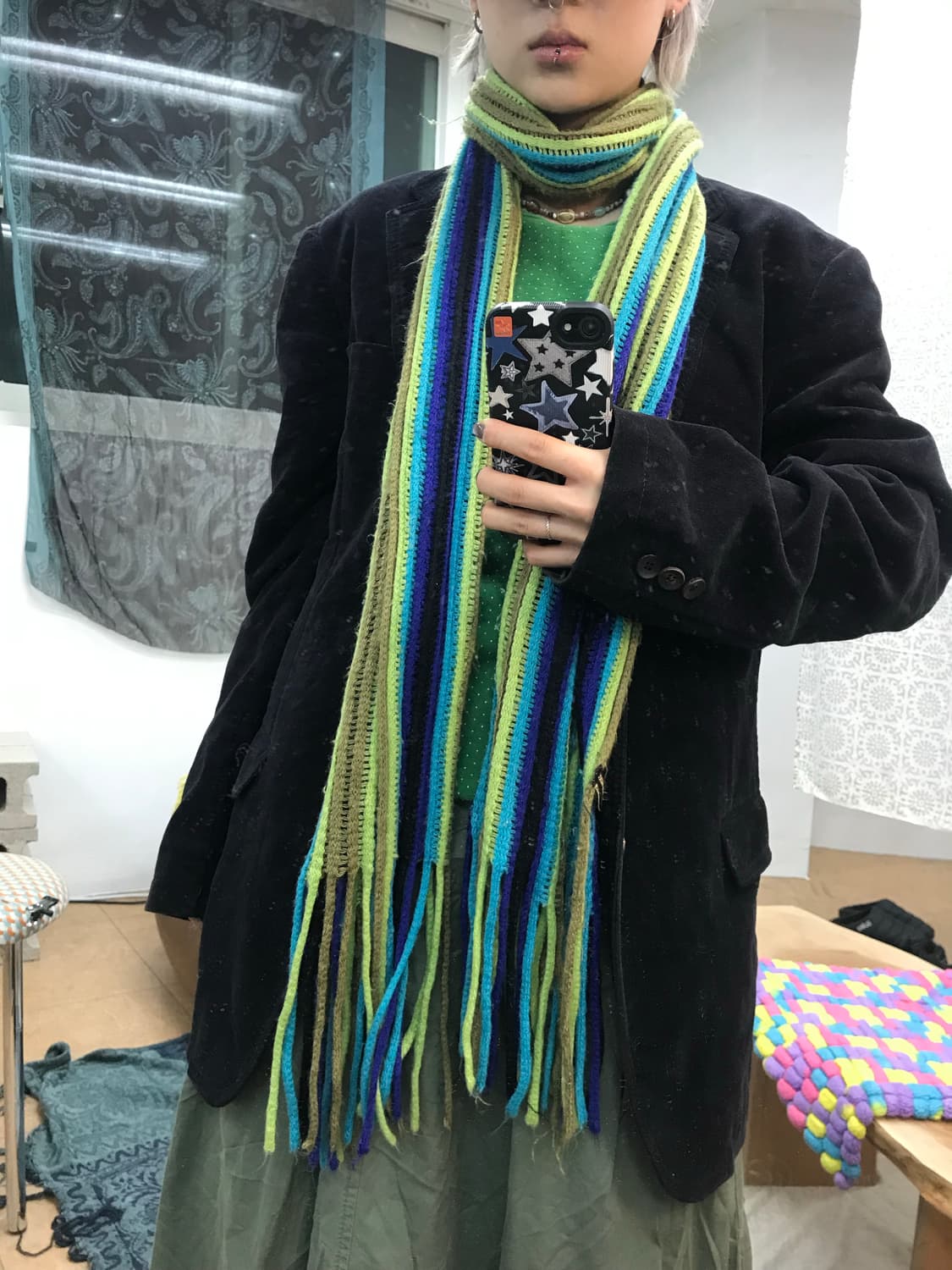 빈티지 스트라이프 목도리 머플러  상품이미지1