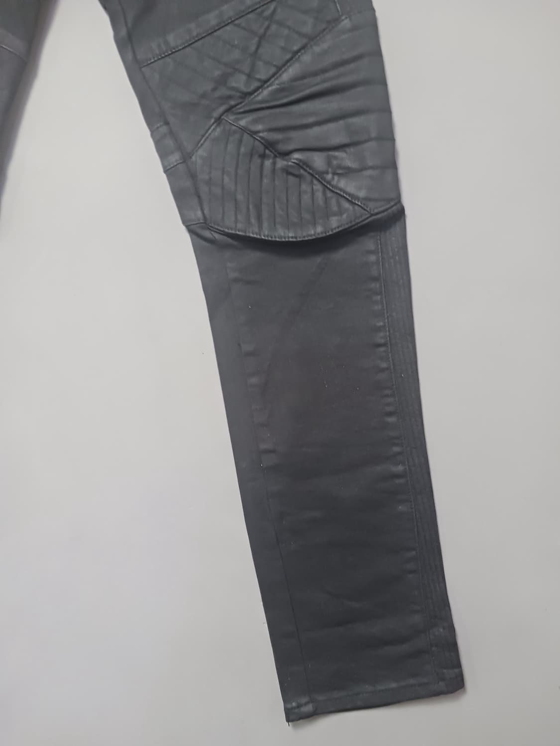 [33] 발망 왁스코팅 블랙 바이커진 청바지 상품이미지5
