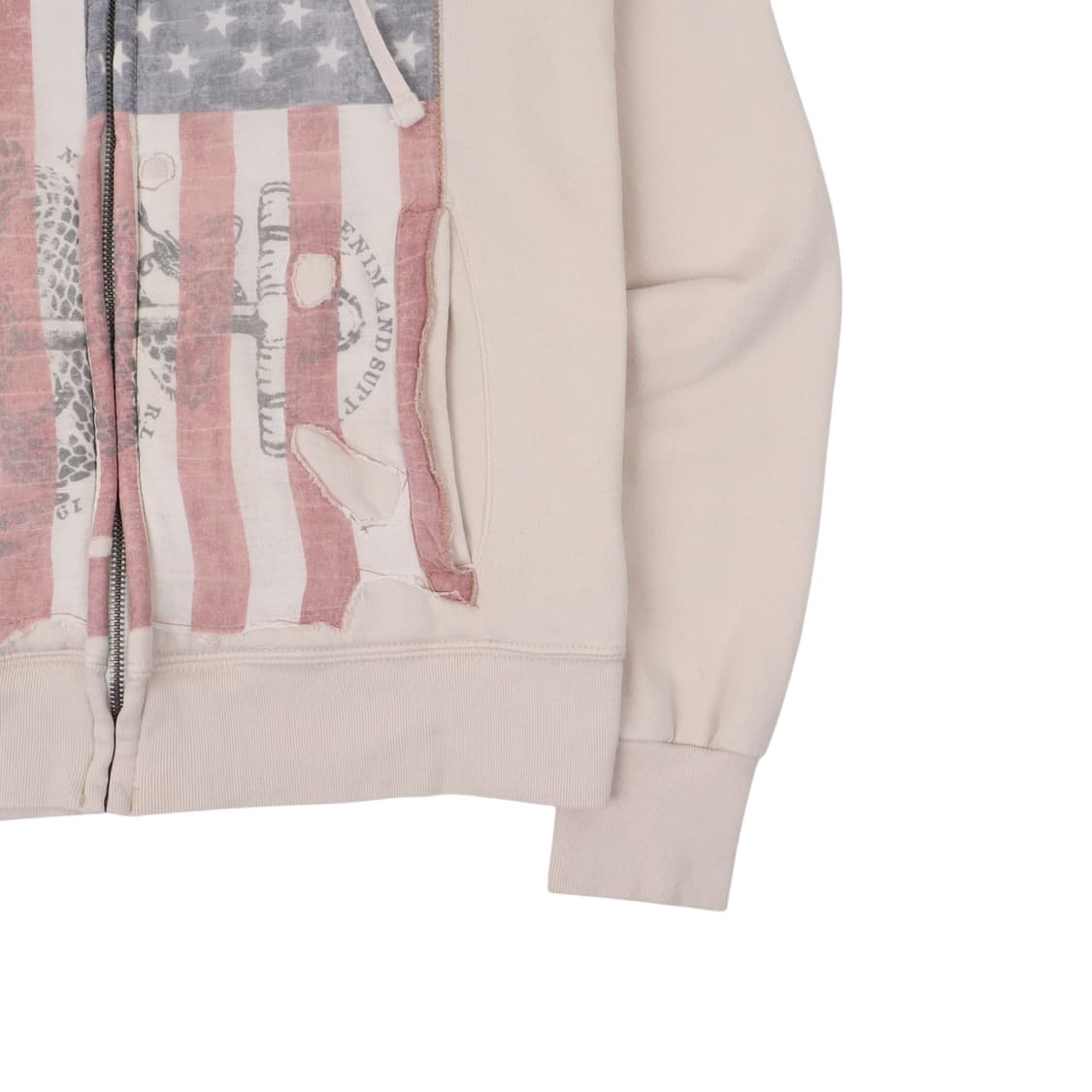 데님앤서플라이 아이보리 usa 플래그 후드집업 상품이미지4