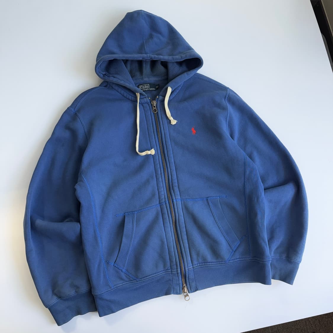 Polo  폴로 랄프로렌 자수 블루 써멀 후드집업   상품이미지2