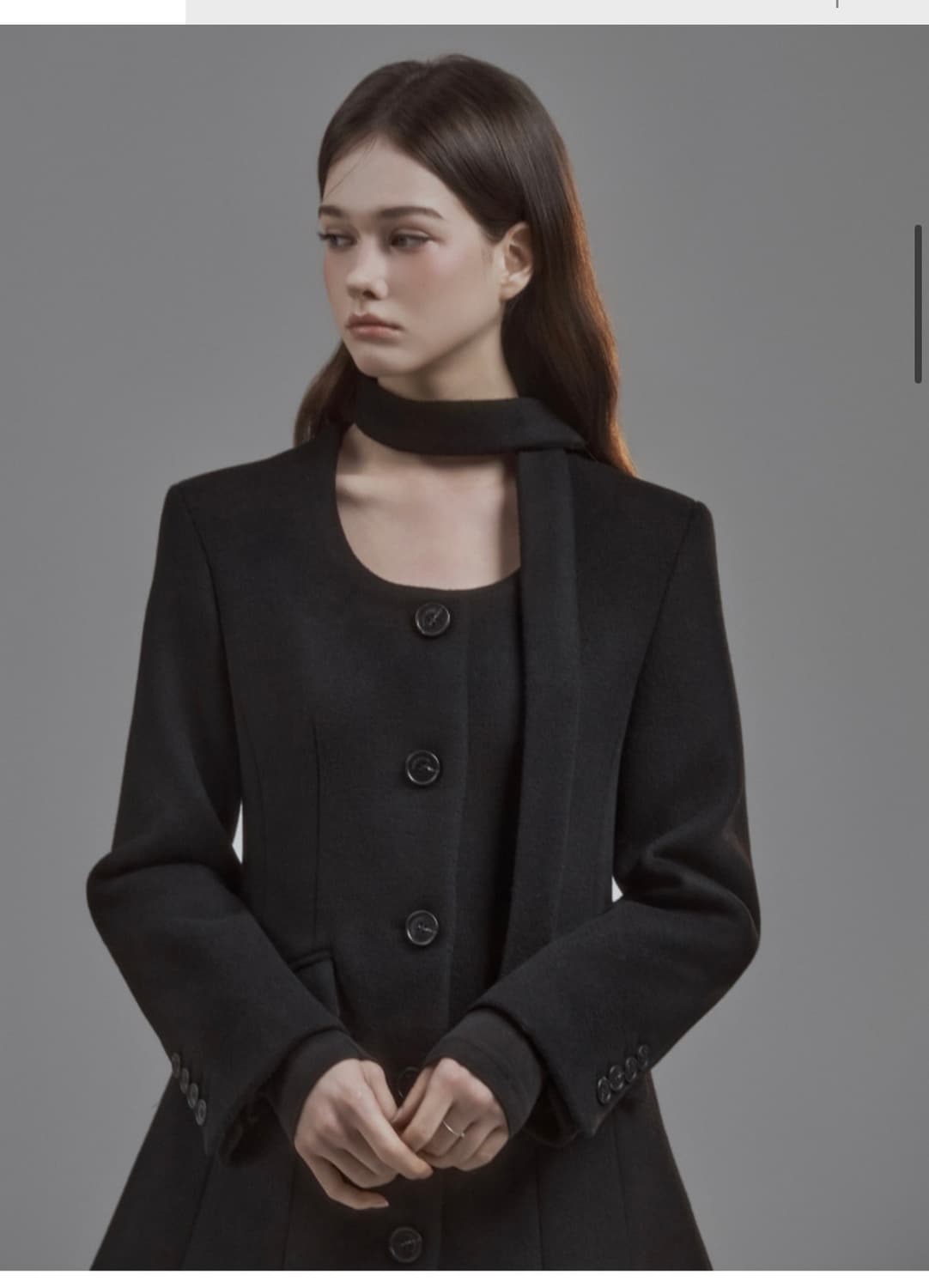마우솔레움 Emma String Round Neck Coat - Grey 상품이미지7