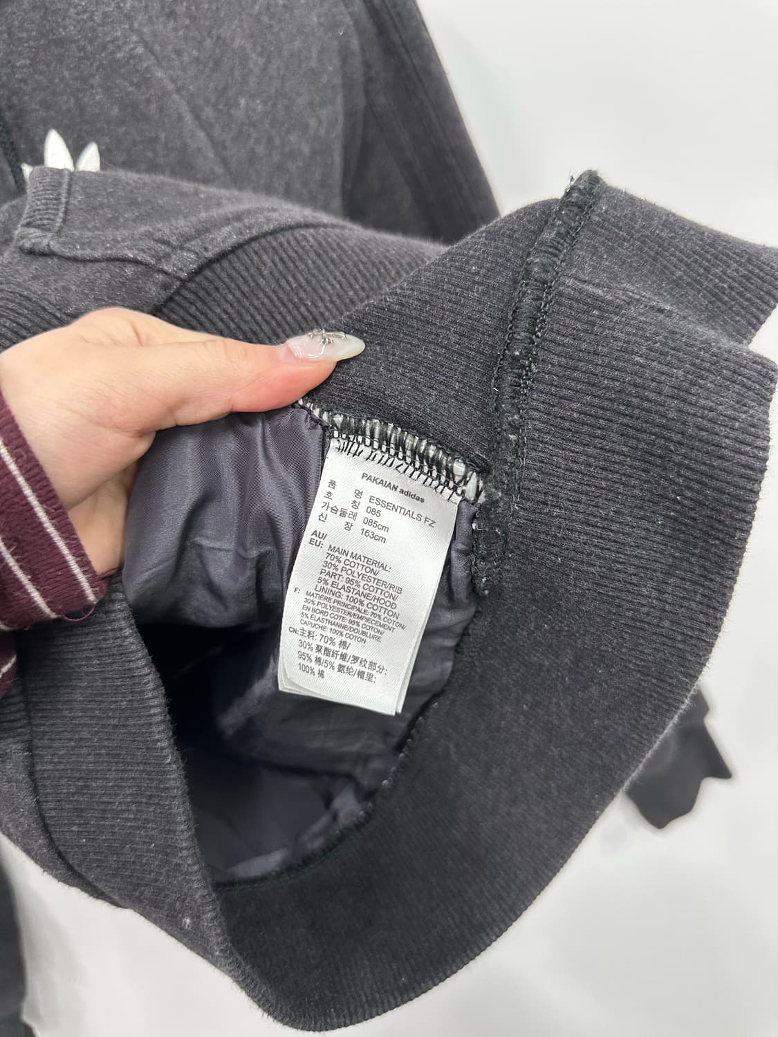 아디다스 차콜 후드집업  상품이미지3