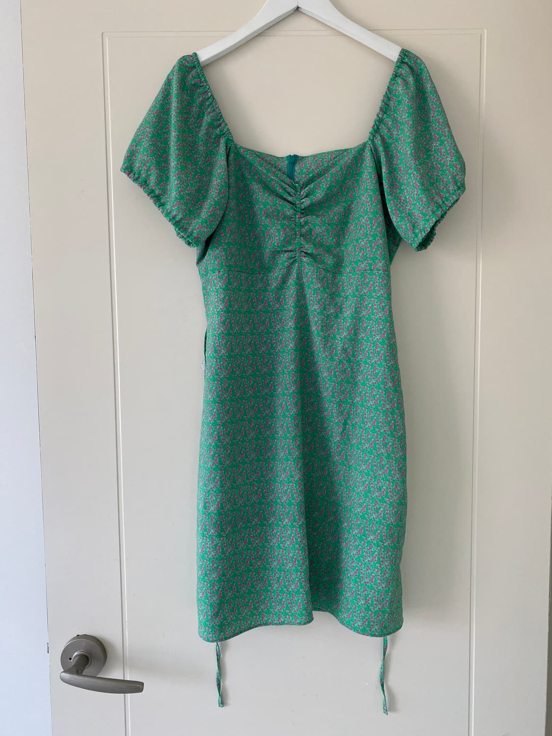 vintage 그린 플라워 원피스 상품이미지1