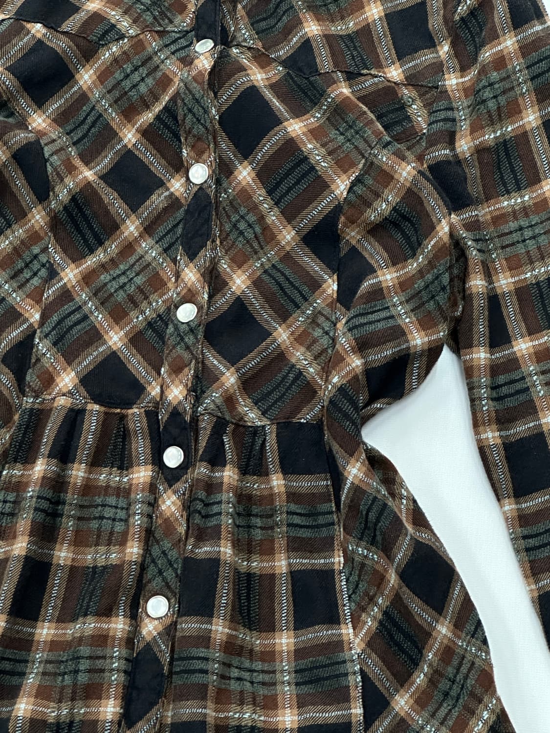 🤎슈슈룬 쇼콜라 셔츠 🤎 라떼갸루 레이어드 롱셔츠 그런지 히피 원피스 상품이미지5