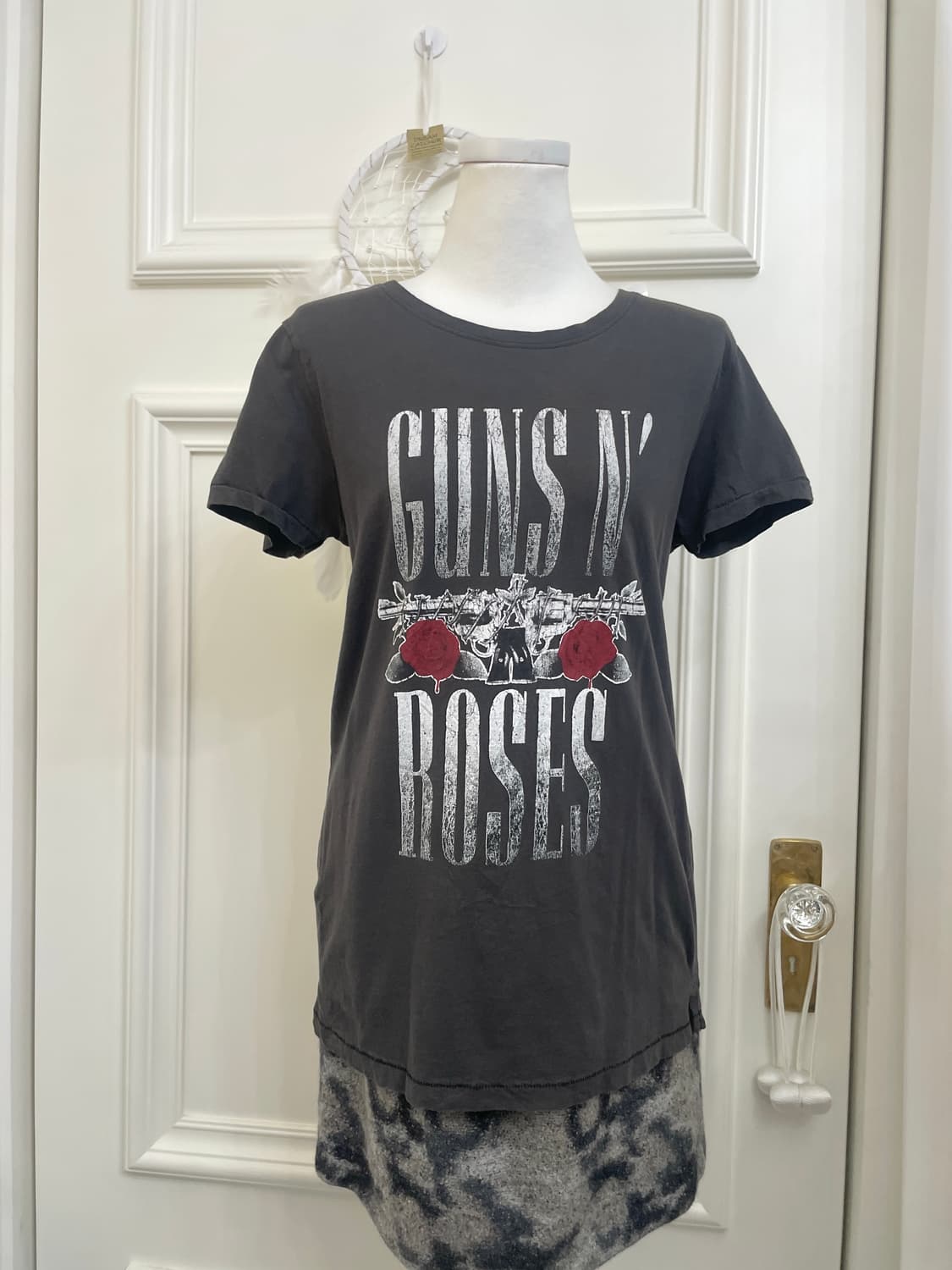 charcoal rose print half sleeve top 상품이미지4