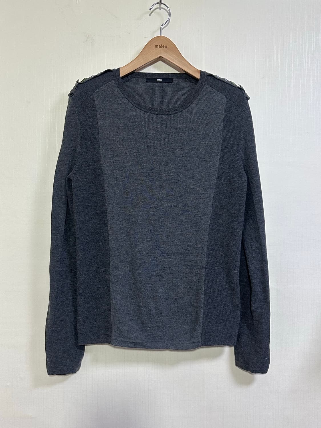 시스템옴므 밀리터리 견장 니트 100/그레이 상품이미지2