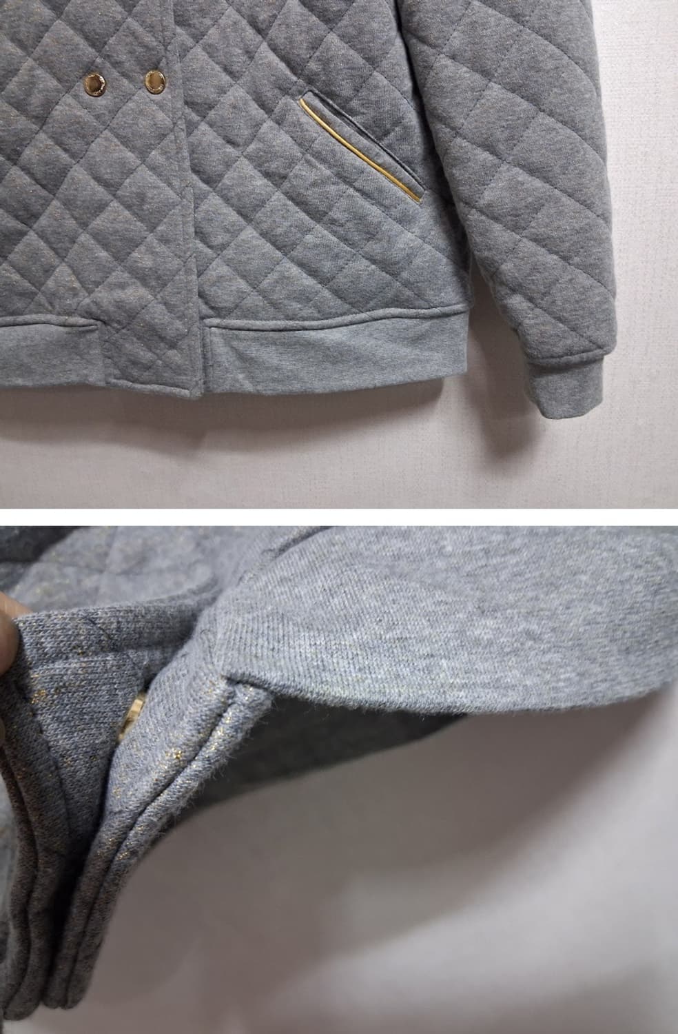 karl mark john 퀼팅더블면쟈켓 면누빔더블가디건 66 새옷 상품이미지5