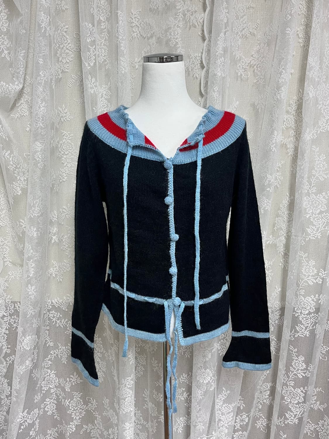 M) 안나수이 빈티지 모헤어 니트 블랙 상품이미지4