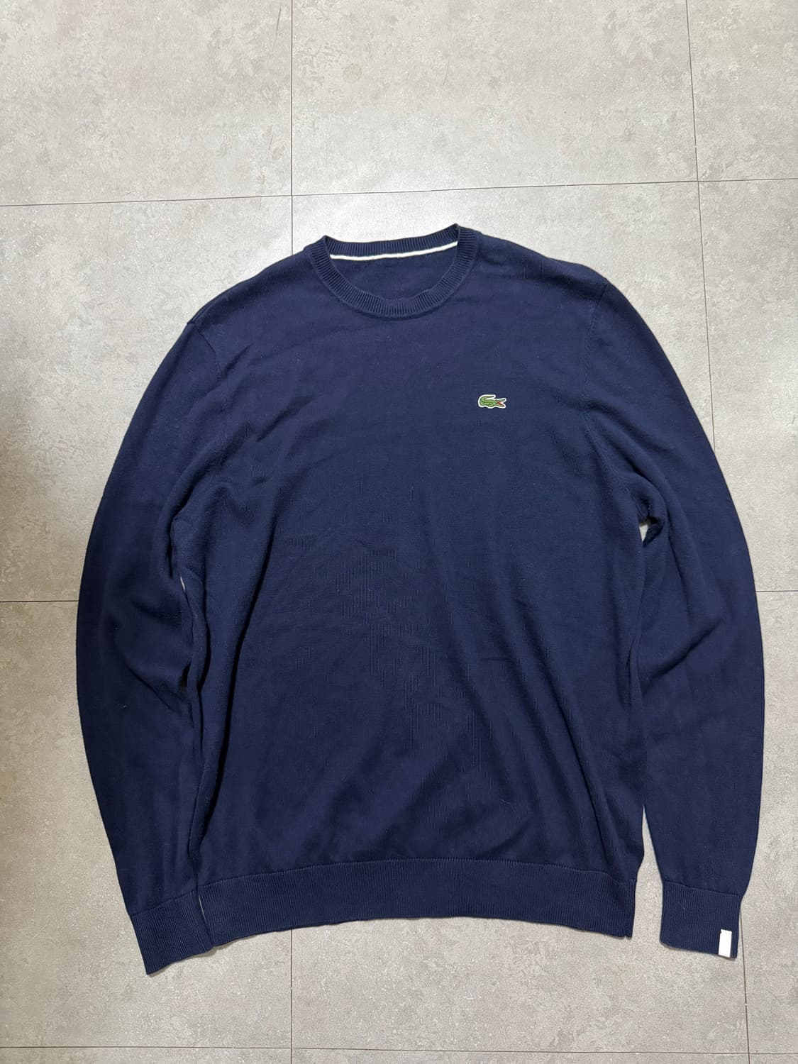 라코스테 네이비 컬러 빈티지 코튼 니트 105size   상품이미지1