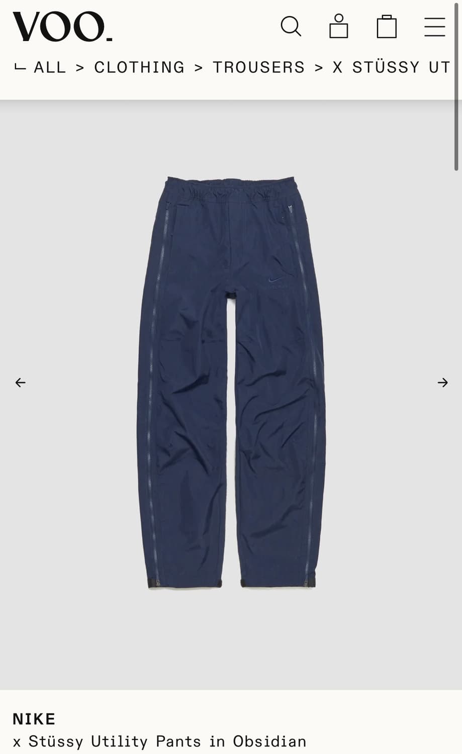 Nike x Stüssy Utility Pants in Obsidian 상품이미지1