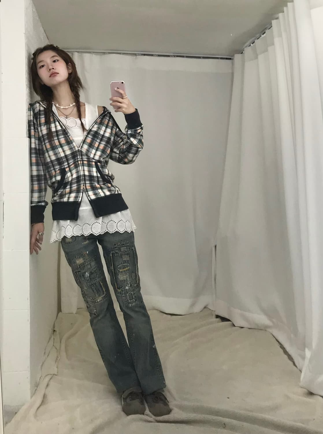 빈티지 모리걸 캐주얼 하구미 코디 세트 상품이미지2