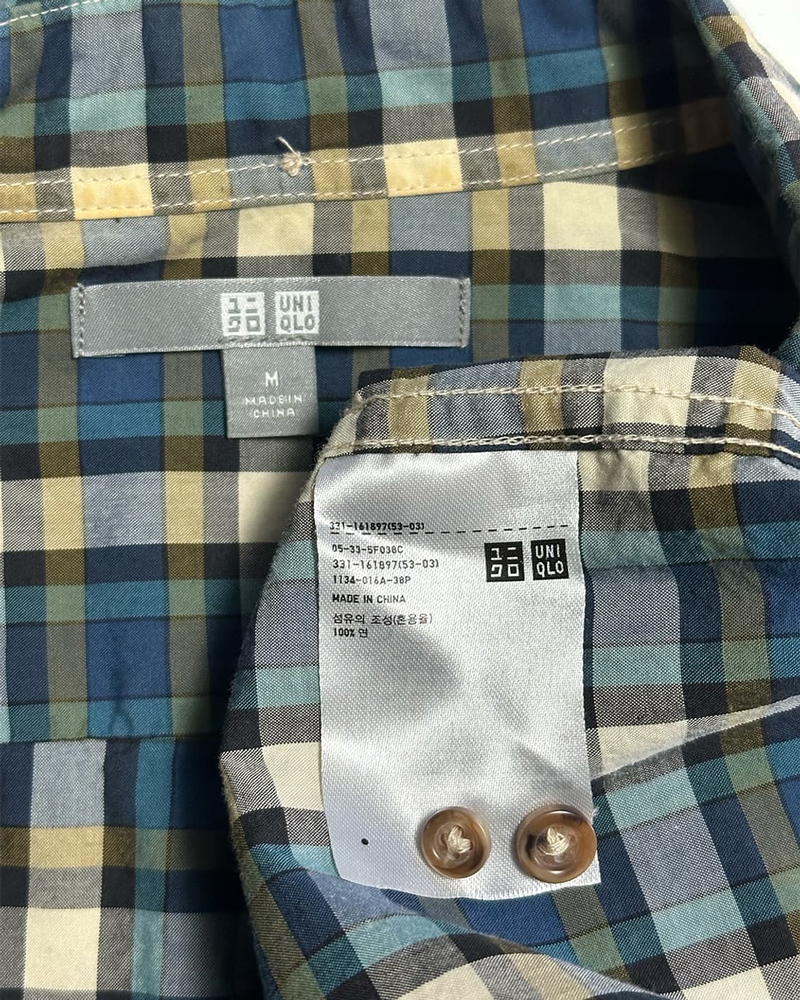 유니클로 블루체크 셔츠 상품이미지3