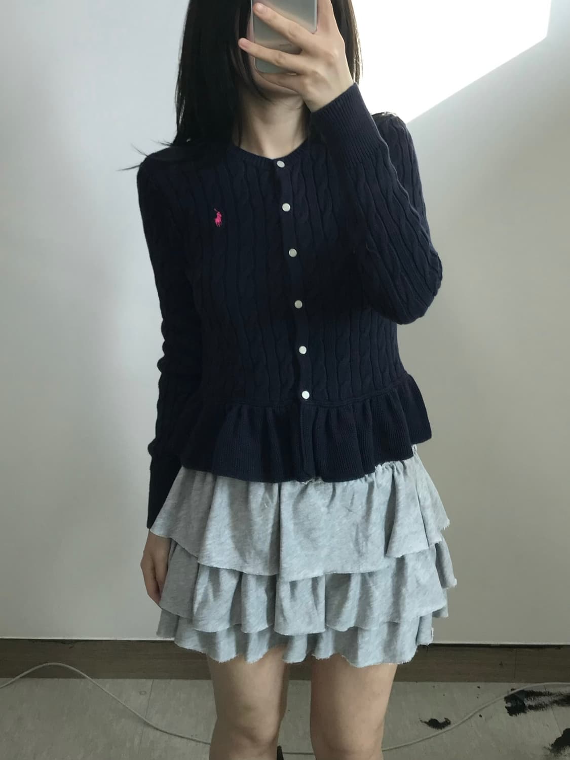폴로 랄프로렌 프릴 꽈배기 가디건 상품이미지1