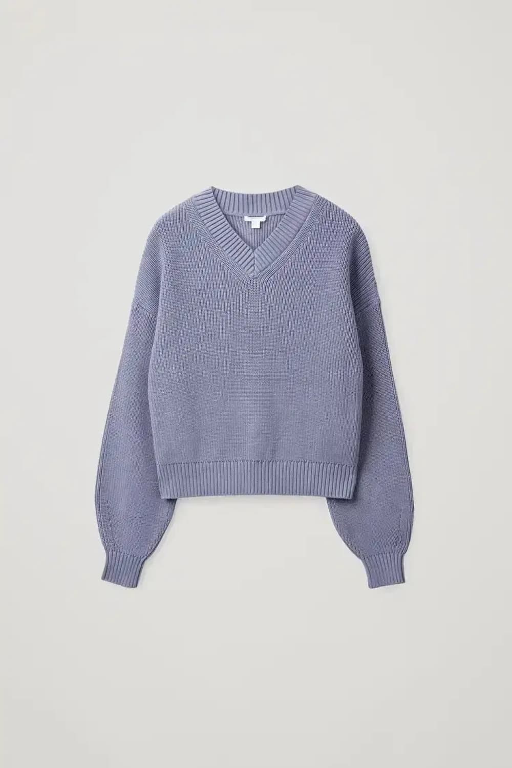 코스 COS 브이넥 니트 라일락 퍼플 상품이미지1