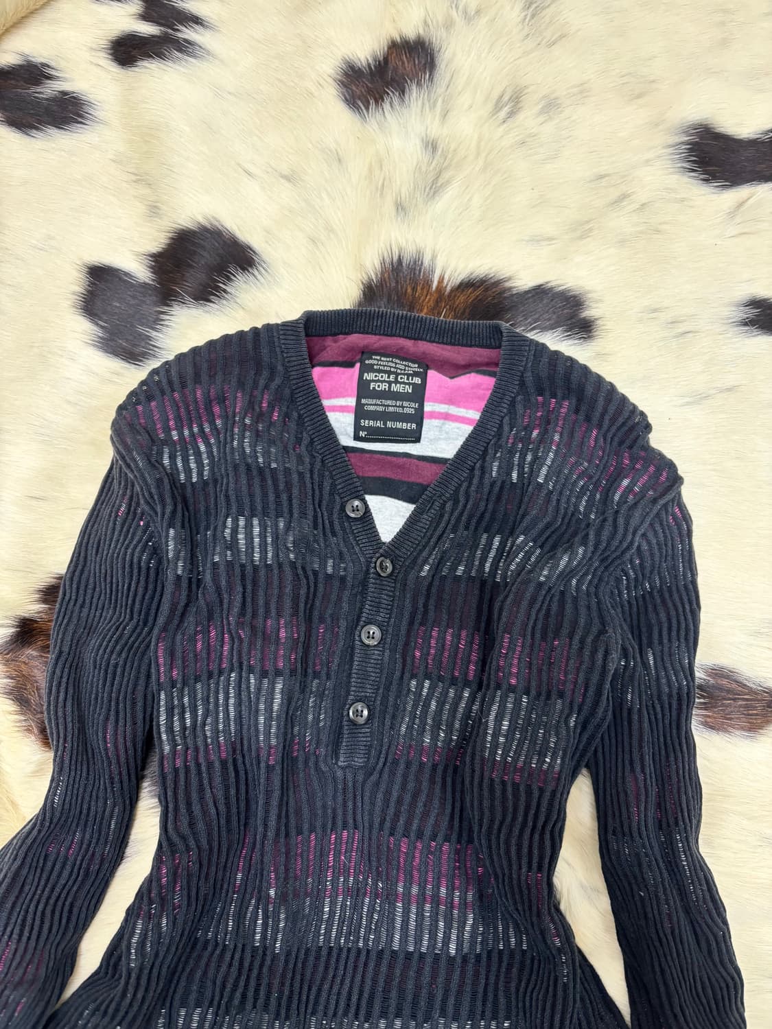 [Nicole]Black&Pink Stripe Layered Sleeve 상품이미지4