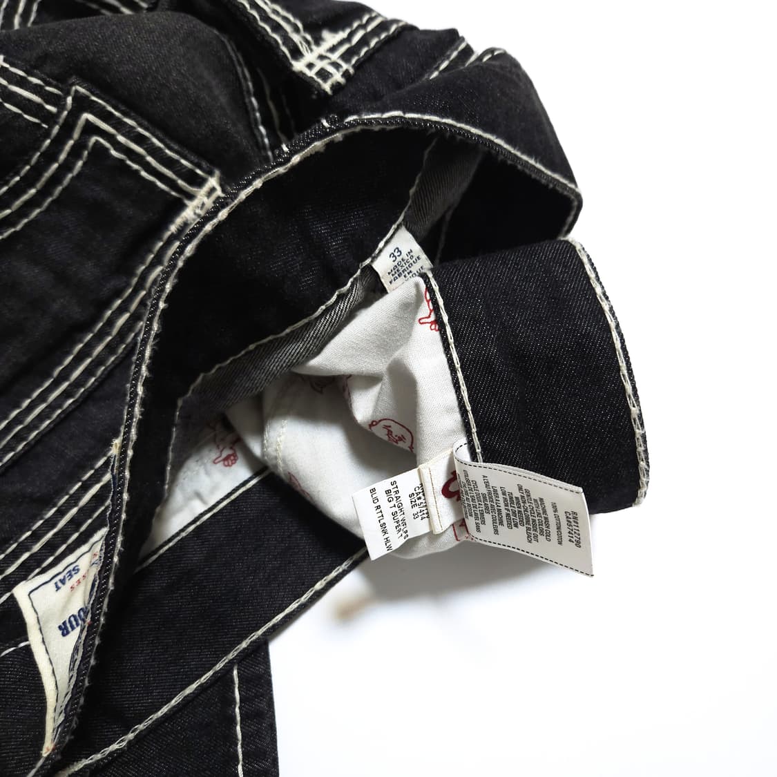 트루릴리전 월드투어 스티치 블랙진 데님 팬츠 상품이미지8