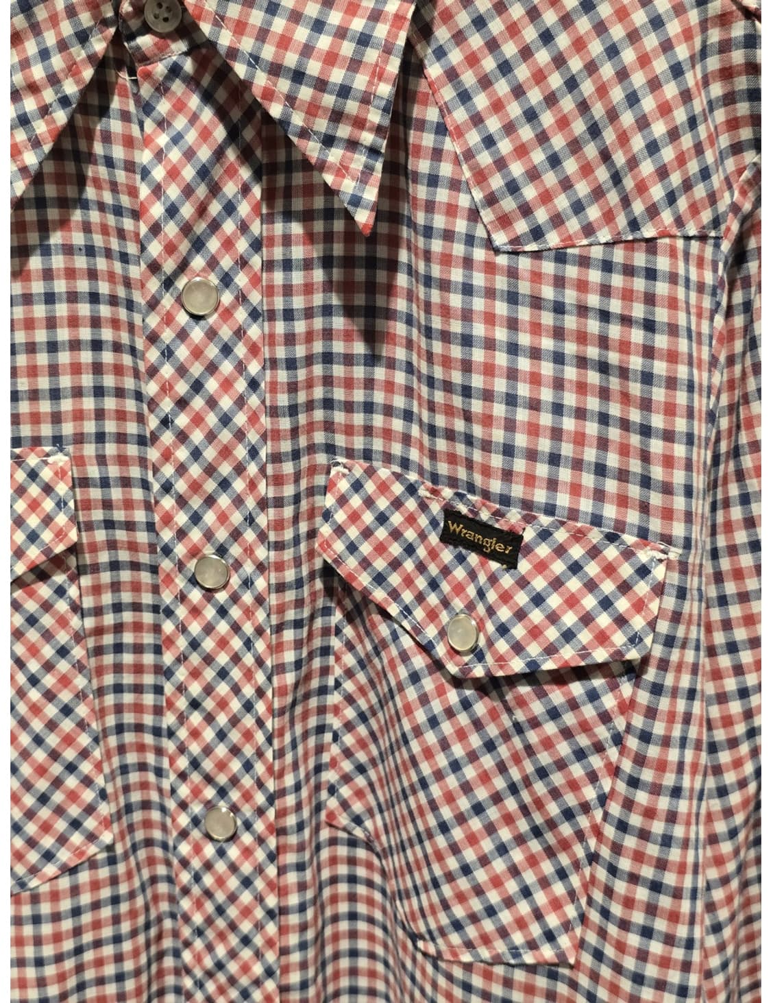 60s Wrangler 긴팔 체크 웨스턴 셔츠/made in U.S.A 상품이미지2
