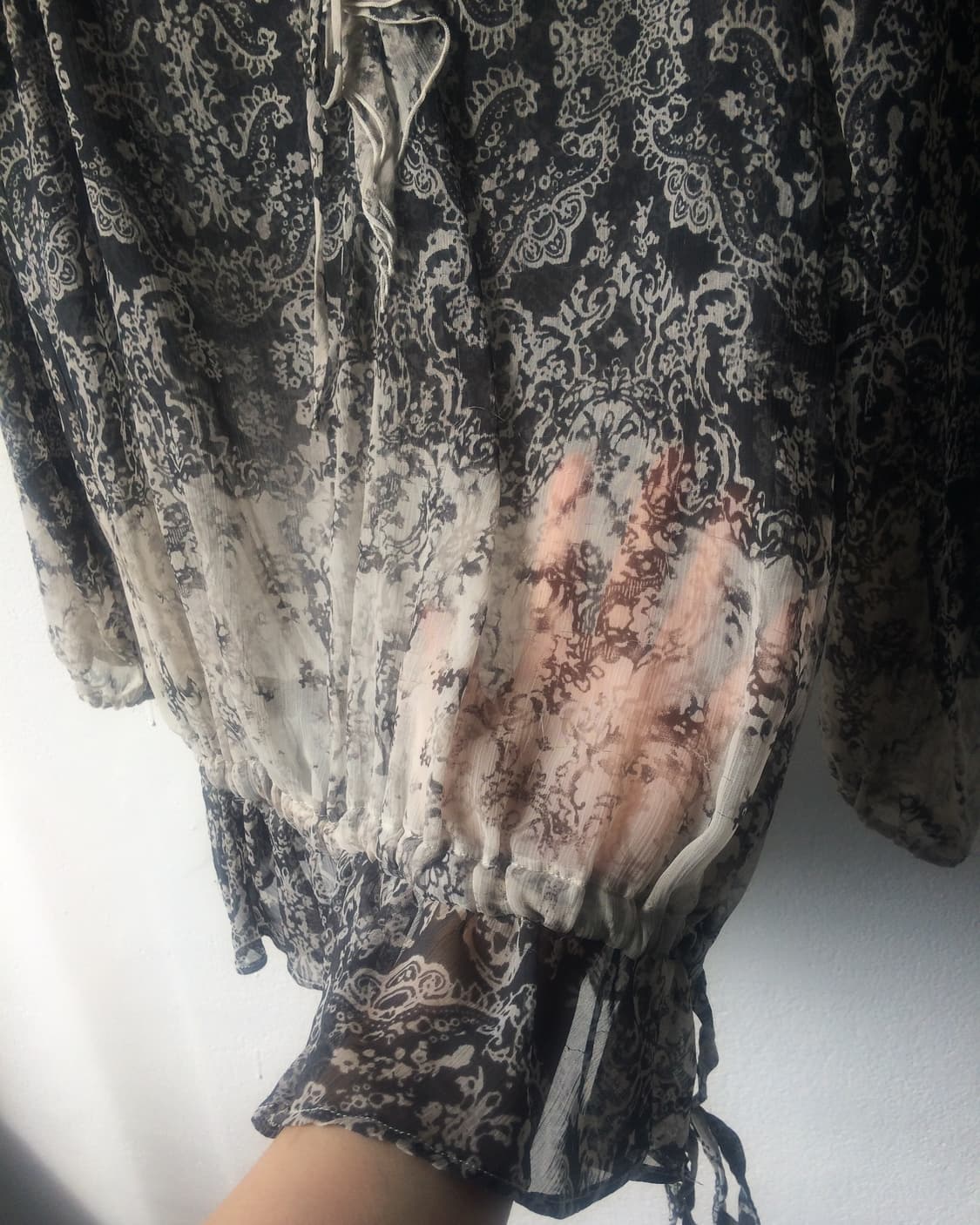 Pattern point ruffle top 상품이미지5