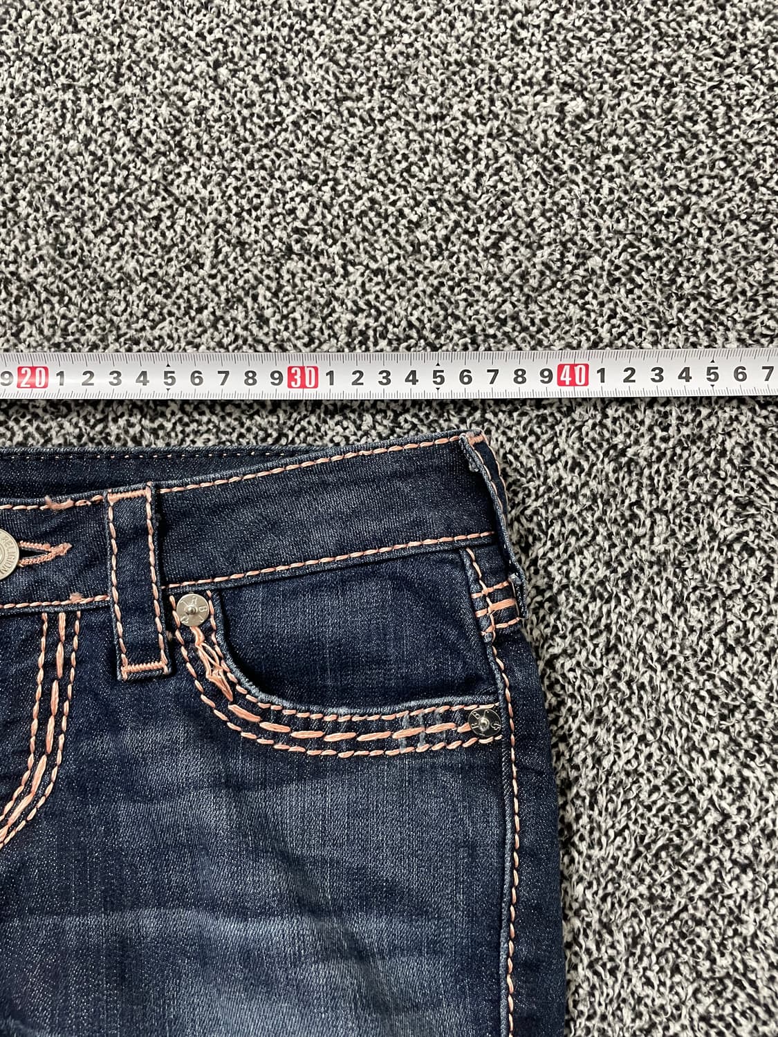 빈티지9. 트루릴리전 로즈골드 스티치 로우라이즈 워시드 데님팬츠 청바지 상품이미지5