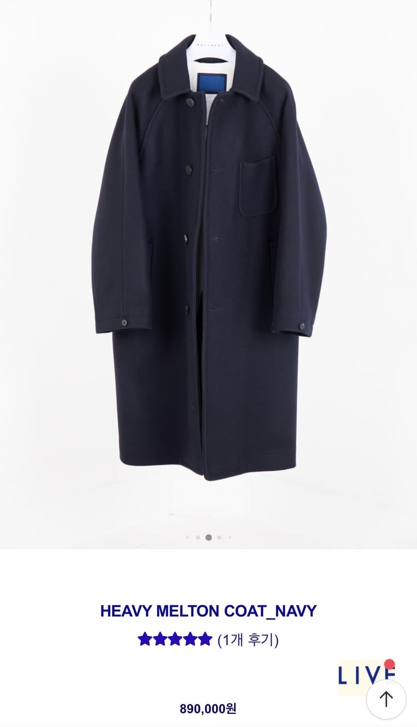 (S) 도큐먼트(Document) 헤비 멜튼 코트 네이비 상품이미지2