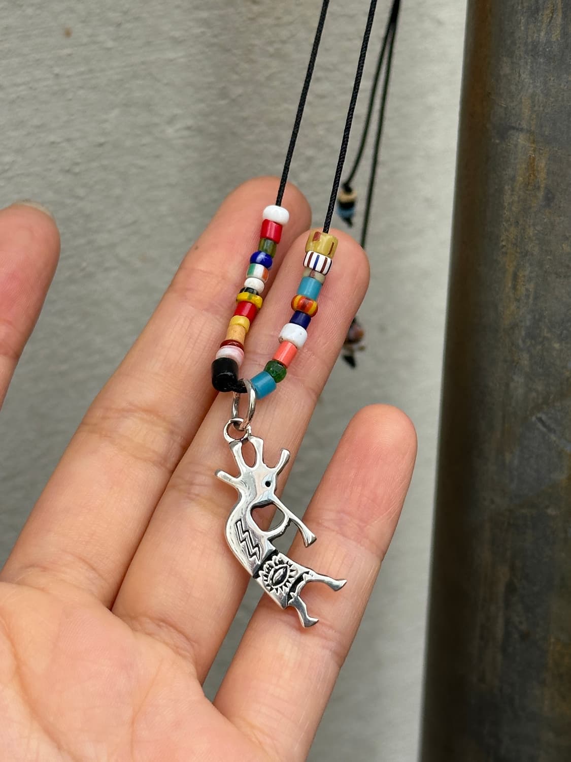 Musta Kokopelli 925Silver pendant Glass  상품이미지1