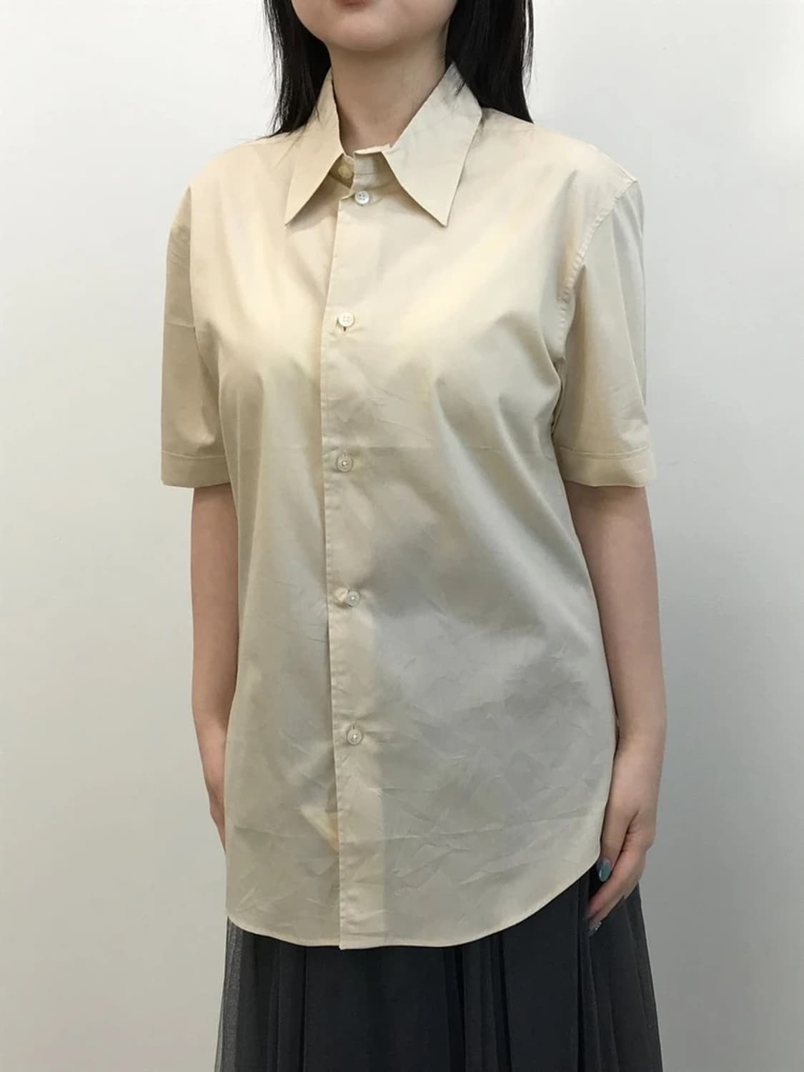 PPFM Beige Minimal Short Sleeve Shirt 상품이미지2