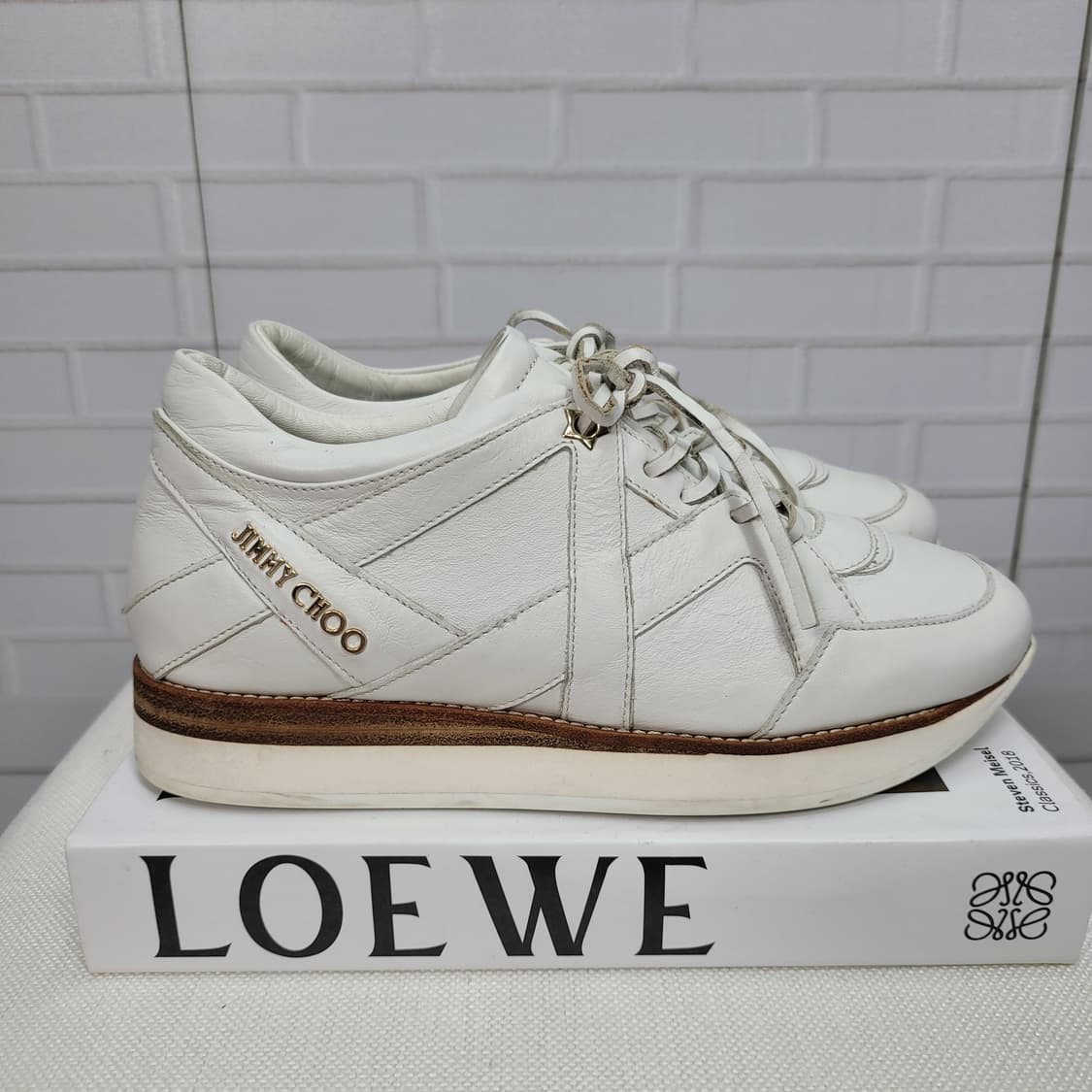 지미추 가죽 스니커즈 운동화 신발 Made in Italy 245사이즈 상품이미지1