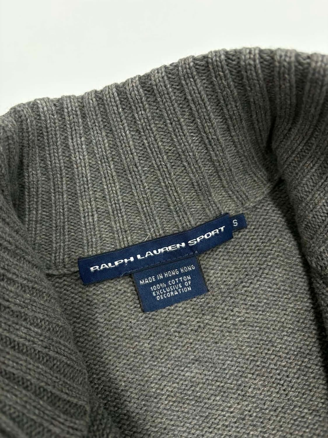 폴로 랄프로렌 여리핏 그레이 코튼 니트 집업(S) 상품이미지4