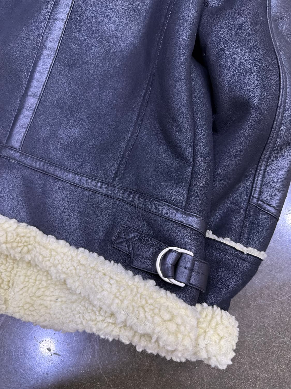 카이아크만 B-3 무스탕 자켓 블랙 L 상품이미지7