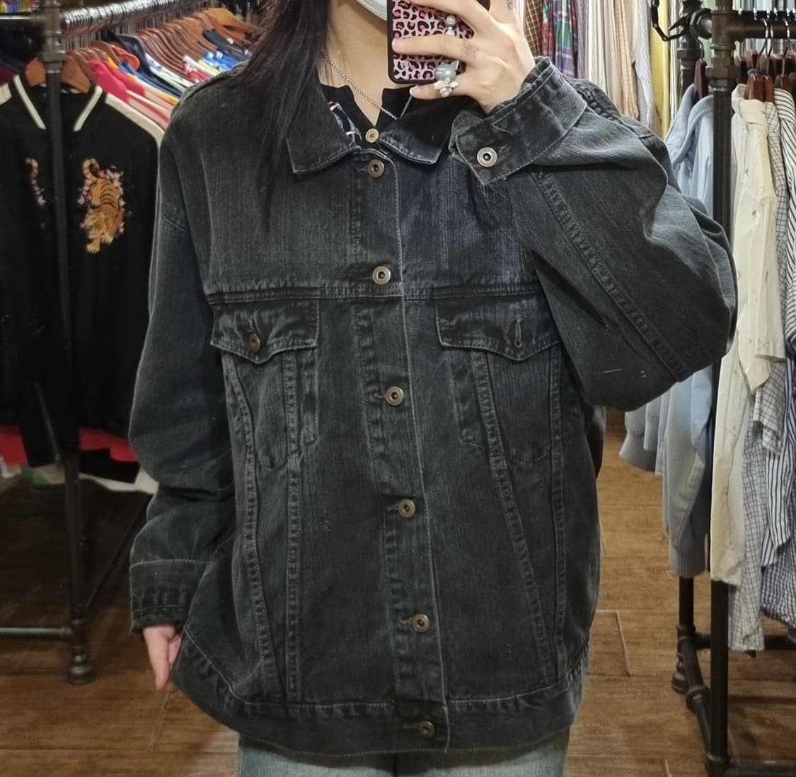 [Hi] vtg 빈티지 데님 자켓 블랙 상품이미지2