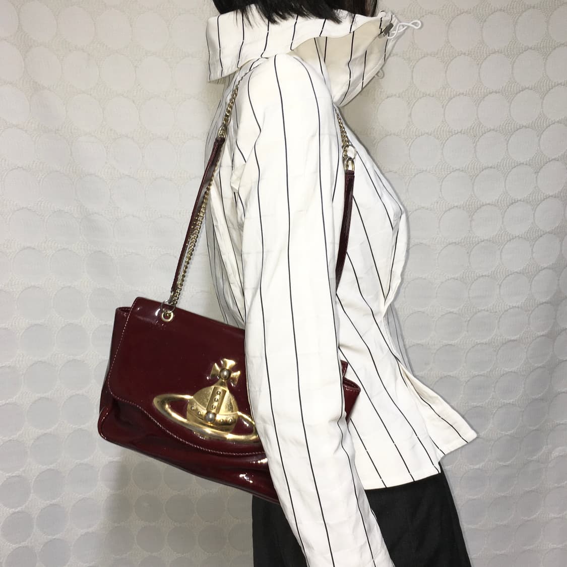 비비안 웨스트우드 레드 에나멜 숄더백 상품이미지1