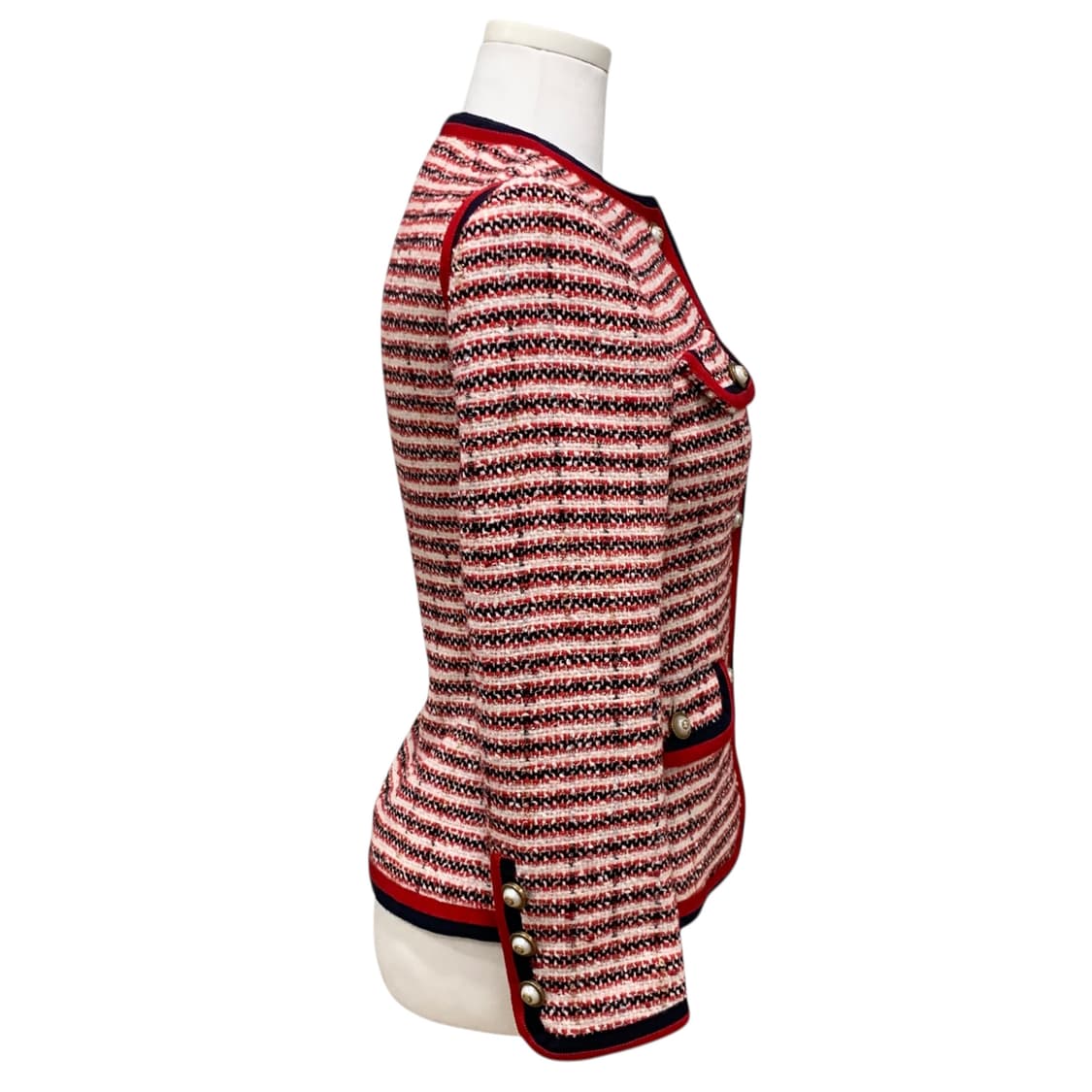 구찌 진주 버튼 여성 트위드 자켓 상품이미지5