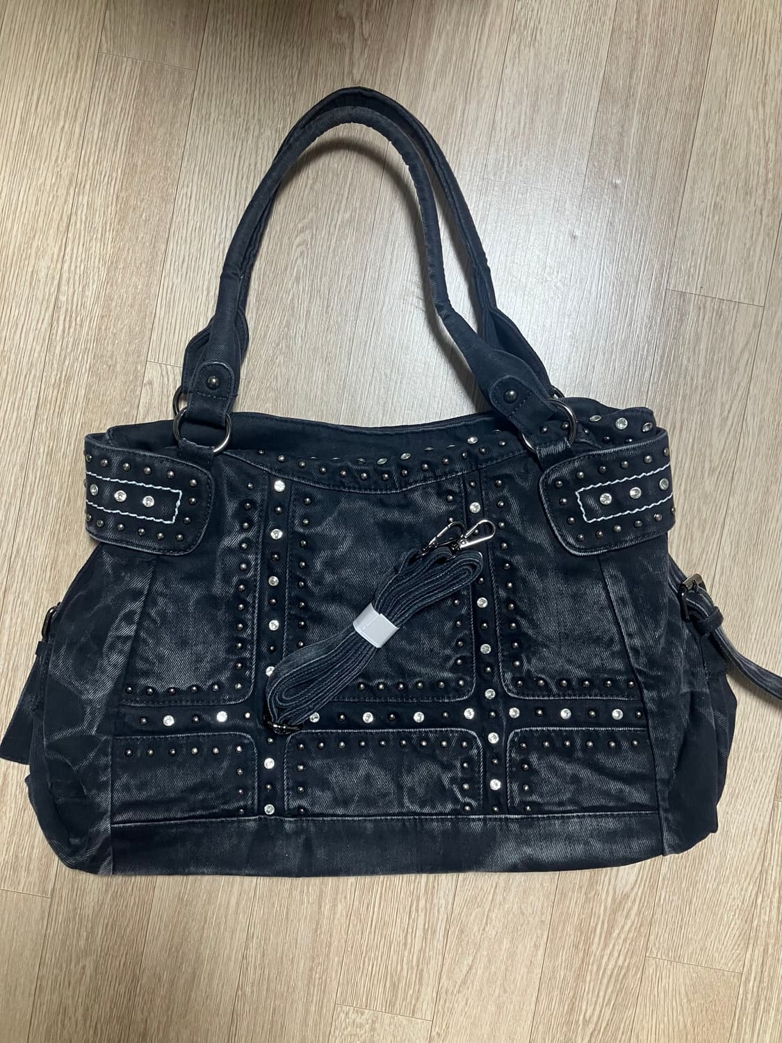 워싱 흑청 리벳 투웨이백 상품이미지2