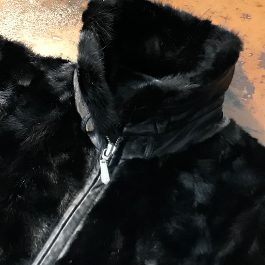 VTG 빈티지 블랙 밍크 양가죽 레이어드 레더 자켓 여성 55 사이즈 상품이미지4