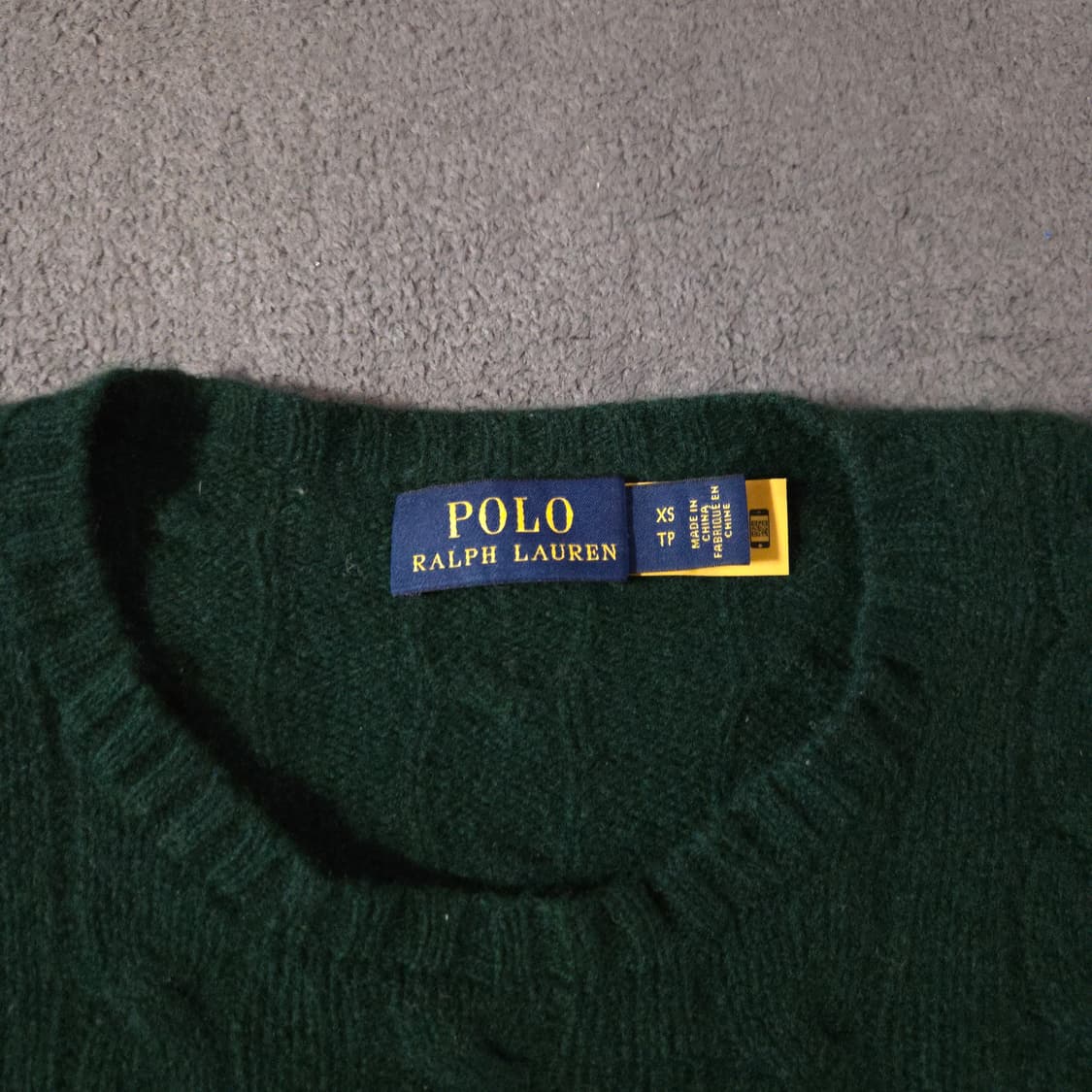 폴로 여성 울 캐시미어 케이블 니트 스웨터 xs 딥그린 상품이미지4