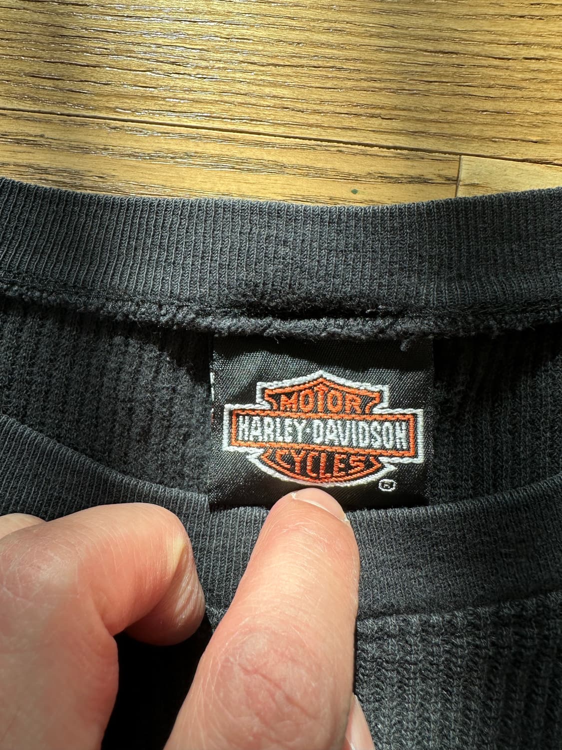 빈티지 할리데이비슨 써멀 롱슬리브 와플티 상품이미지4
