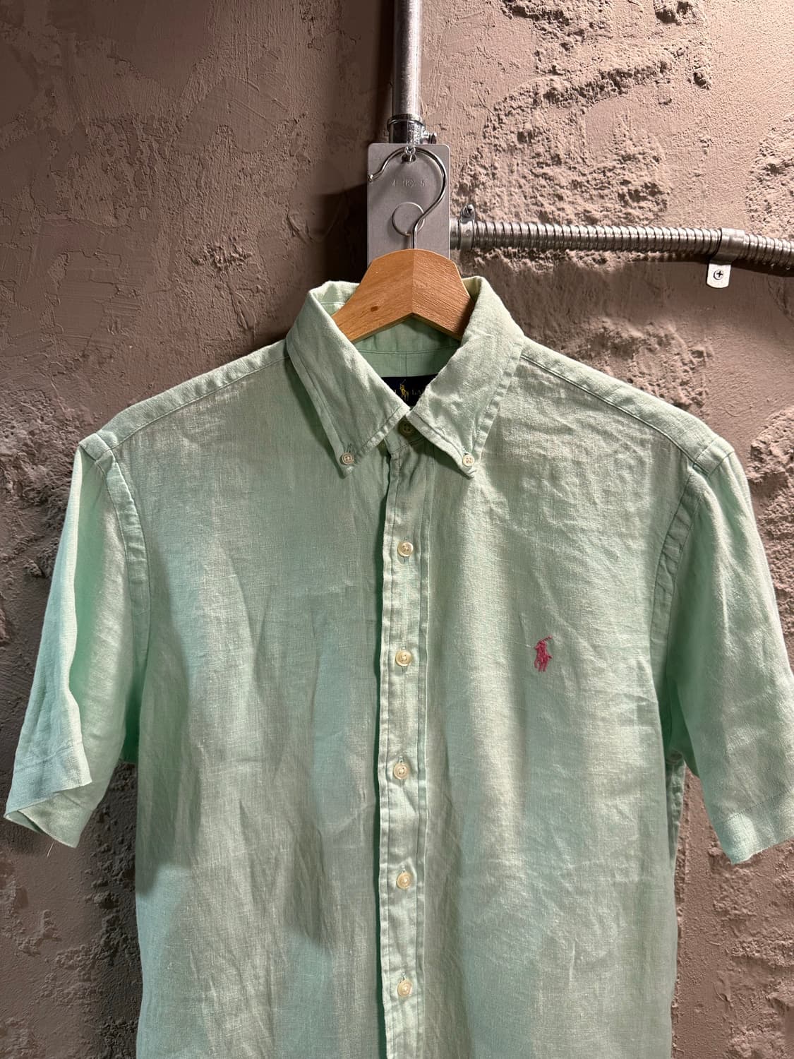 SP 폴로 랄프로렌 POLO 클래식핏 린넨 반팔 셔츠 민트 상품이미지4