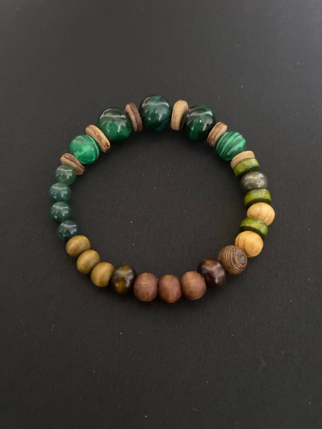 원석 & 우드 팔찌 포레스트 그린 상품이미지2