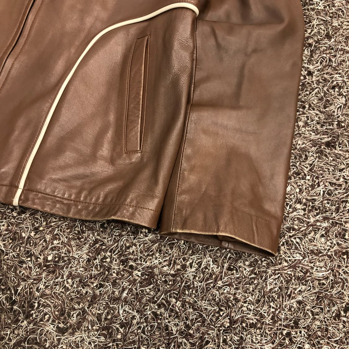 송지오 양가죽 바이커 레더 가죽 자켓 상품이미지3