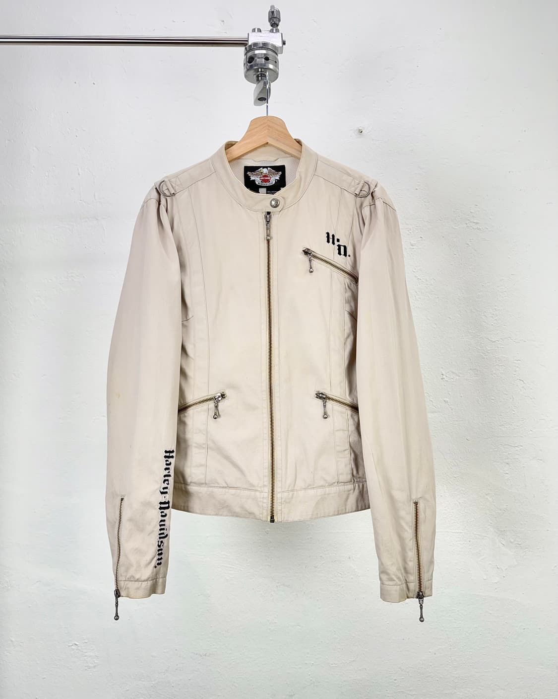 할리데이비슨 베이지 엠브로이드 라이더 코튼 자켓 상품이미지1