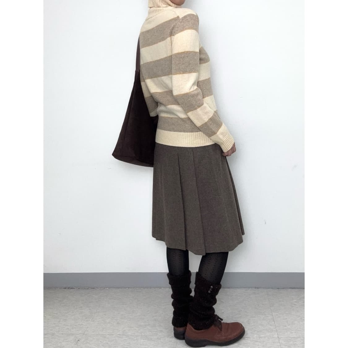 빈티지 브라운 울 스커트 상품이미지3
