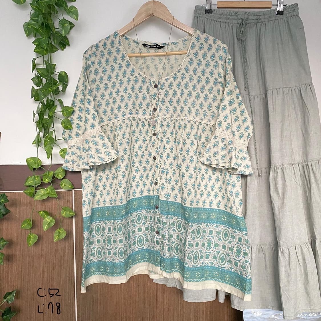 greenery ethnic blouse에스닉 블라우스 상품이미지2