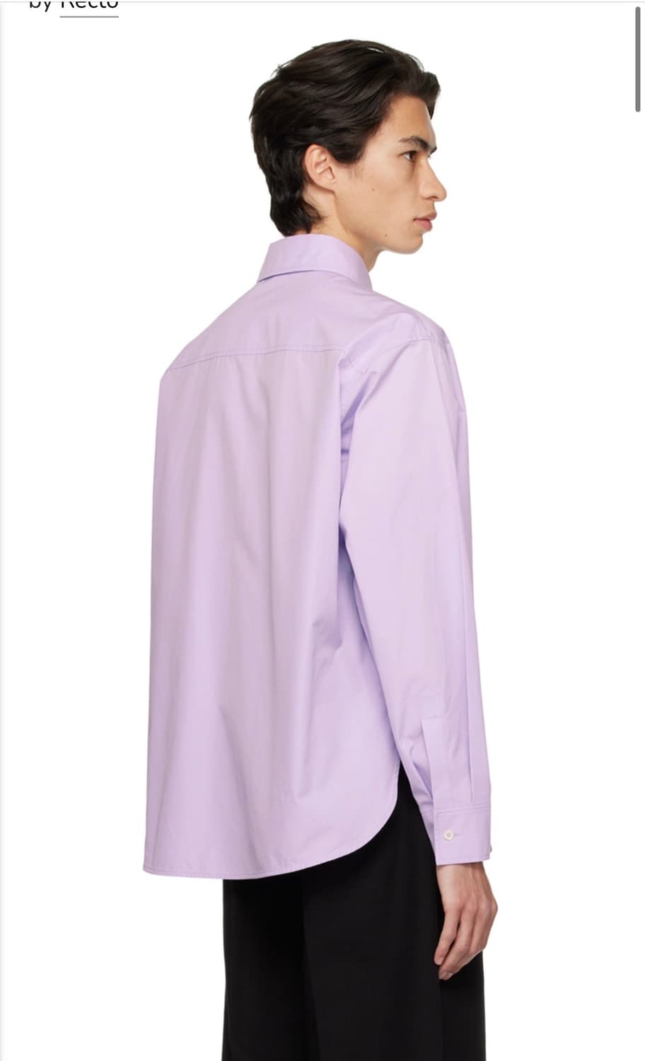 새제품) 렉토 오버핏 rc 로고 코튼 셔츠 라벤더 S 방탄 진 착용 상품이미지6