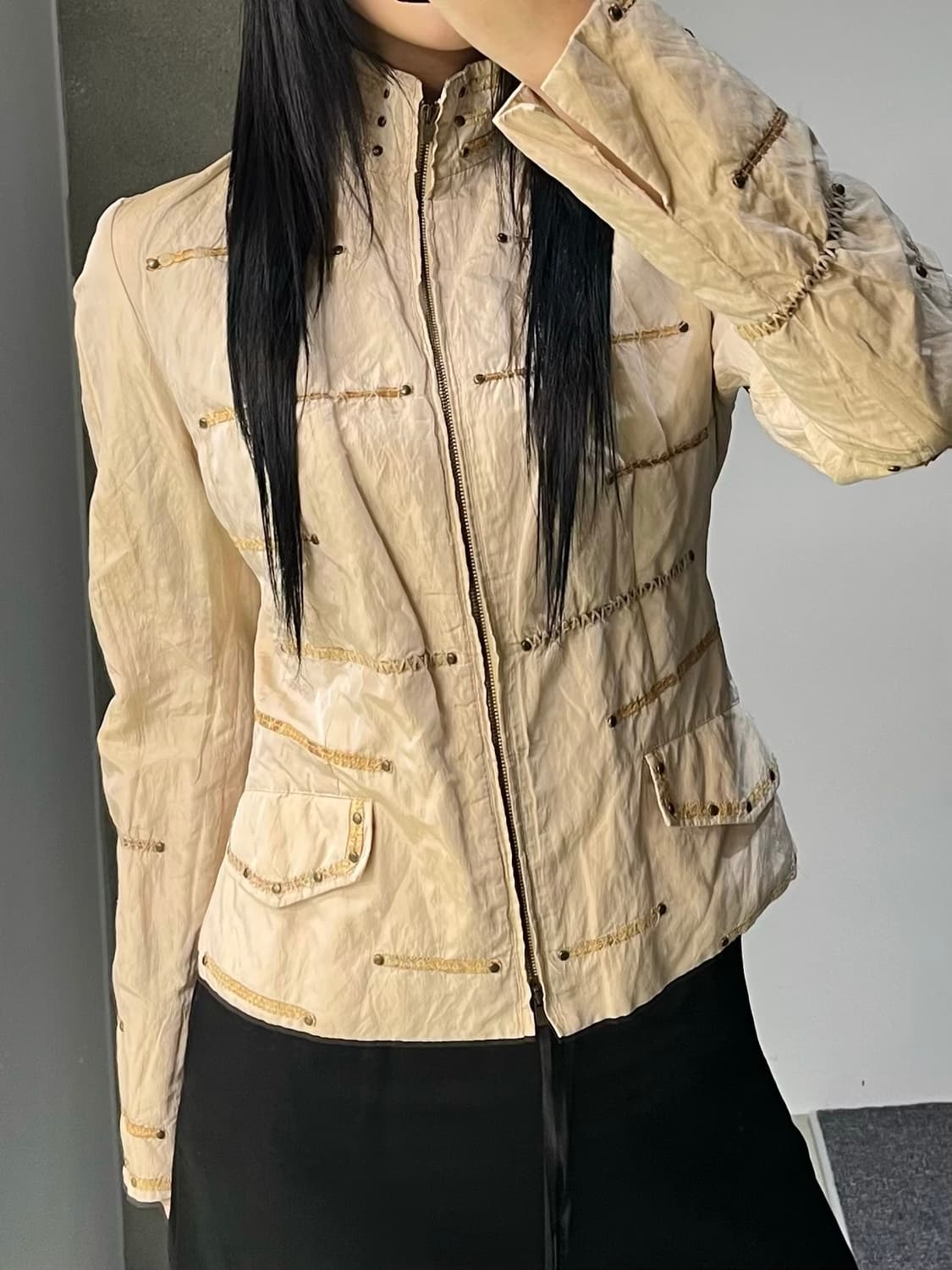 Giovanna Botticelli 투웨이 레더 스티치 자켓 상품이미지2