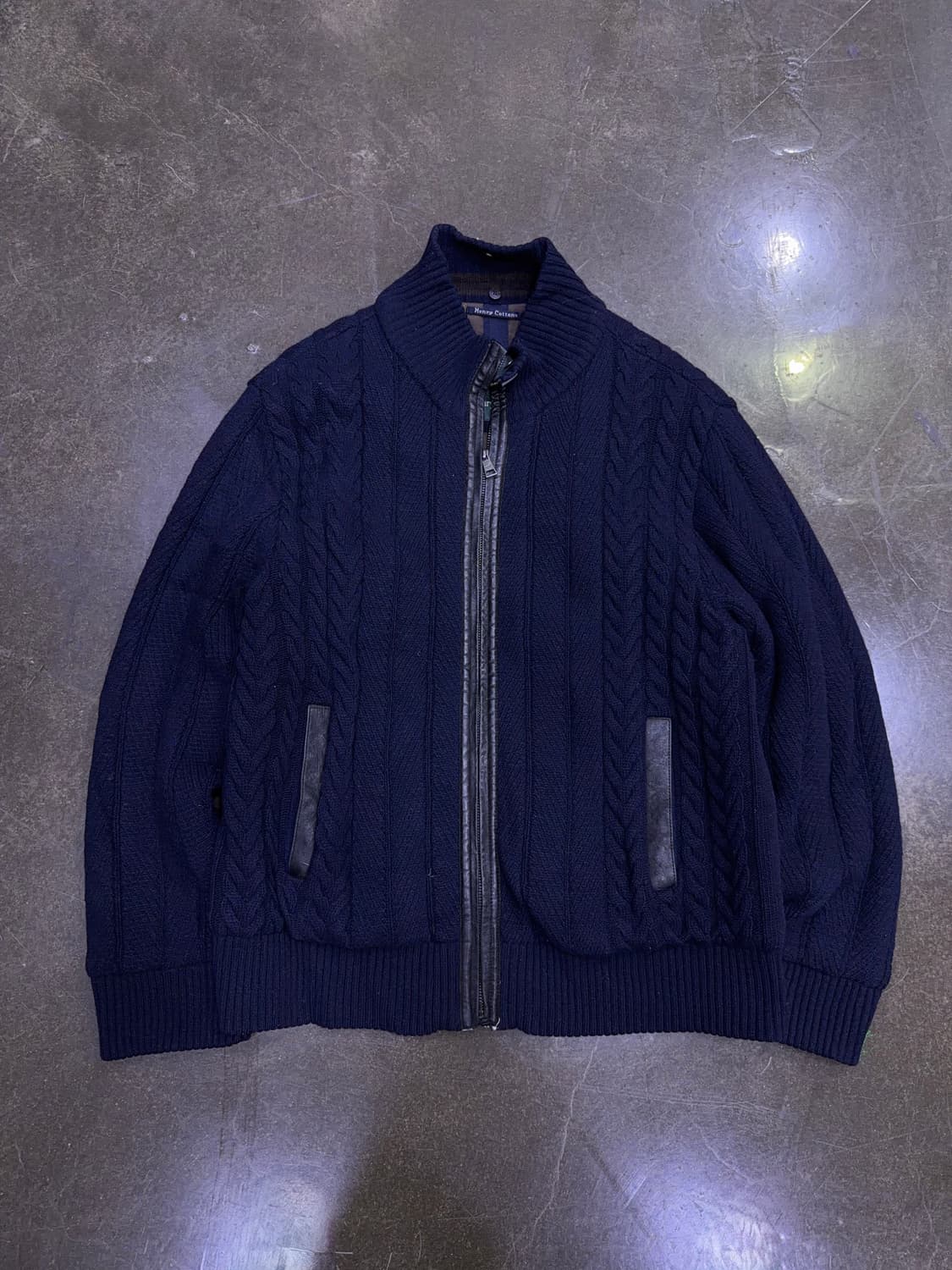 헨리코튼 토끼털 울 캐시미어 블렌드 케이블 니트 집업 자켓 100 상품이미지2
