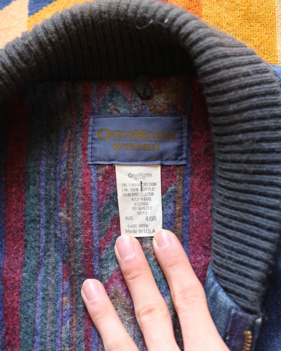 오시코시 70~80s 아즈텍 라이닝 데님 봄버자켓 상품이미지3