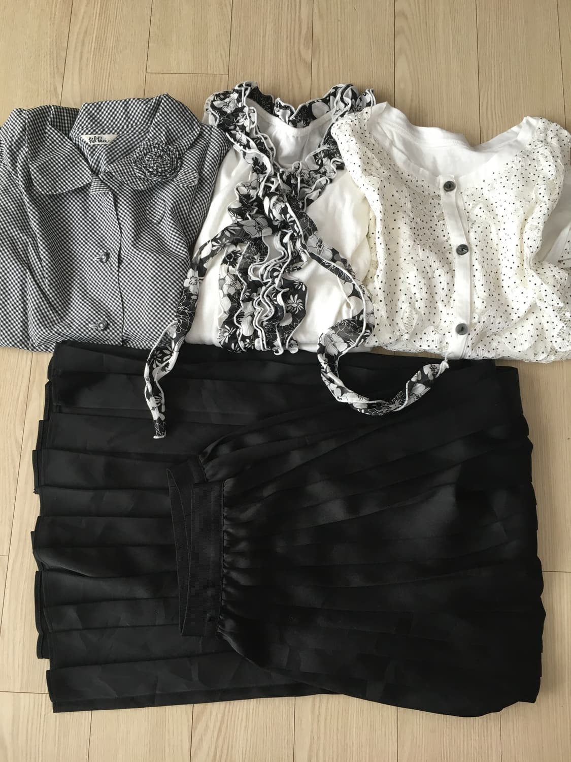 빈티지 꽃 체크 민소매 블라우스 베스트 상품이미지5